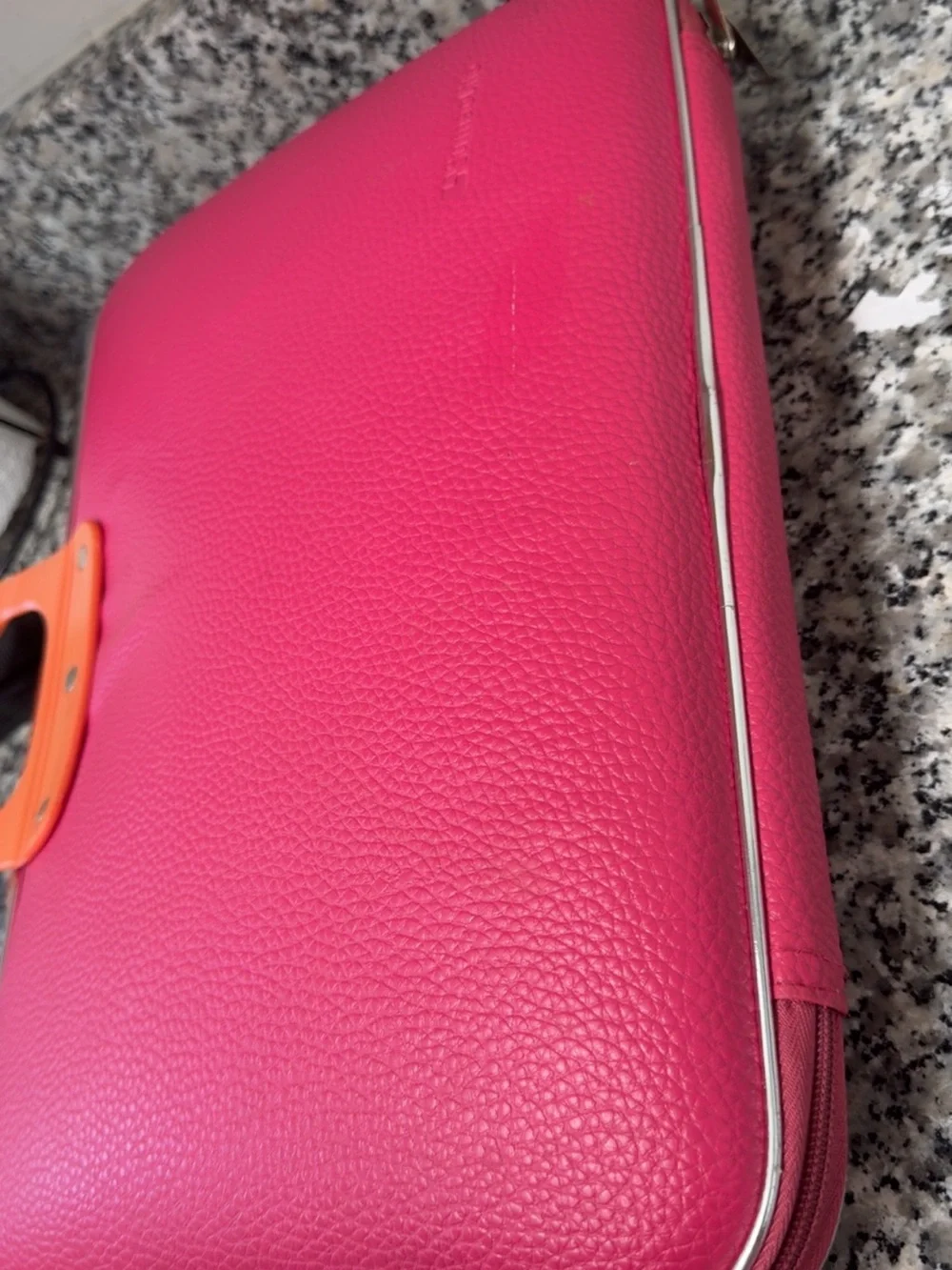 SumacLife Cady Pink Leather Laptop Messenger Bag Crossbody Case - Excellent